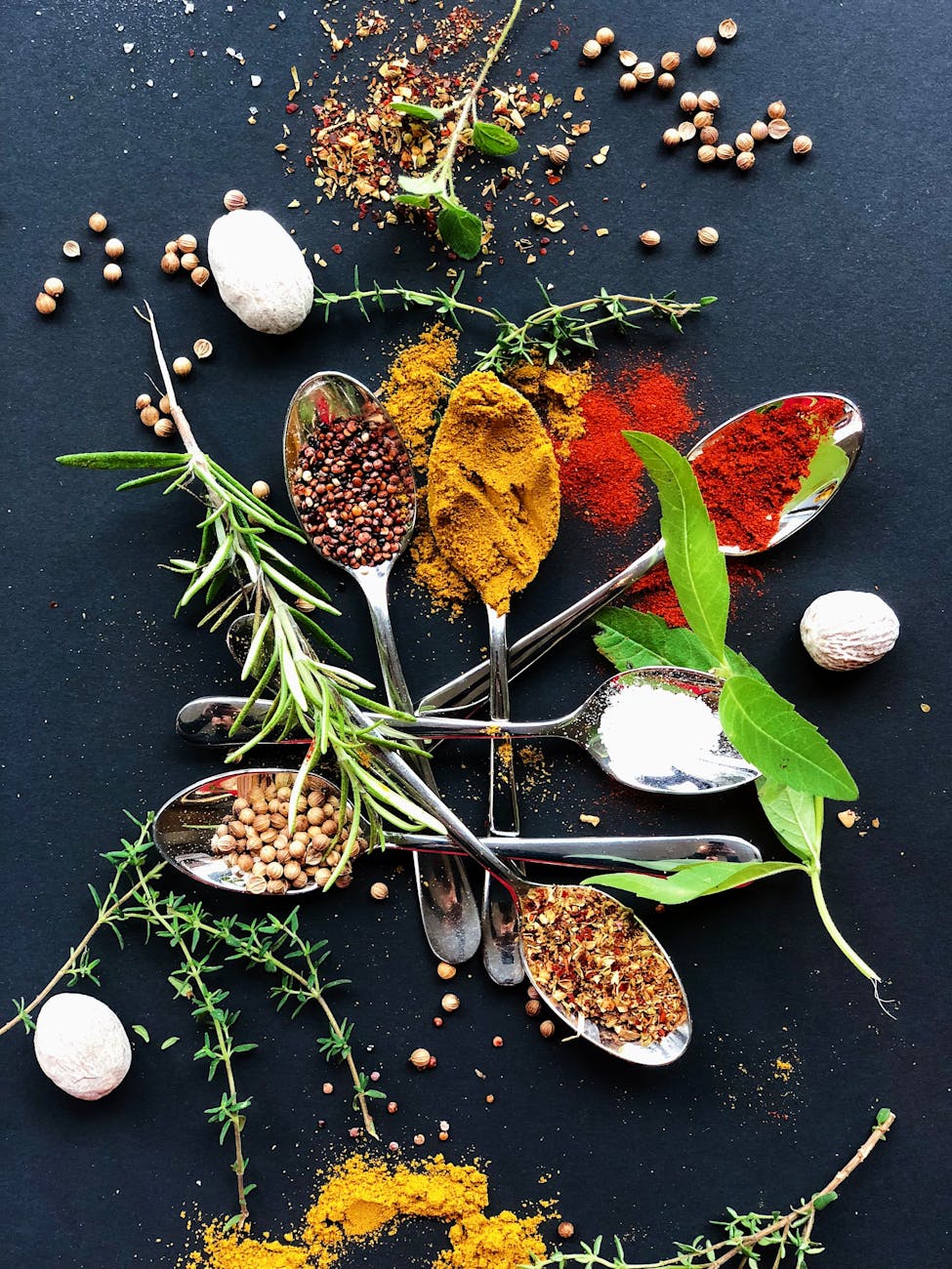 spoons with spices